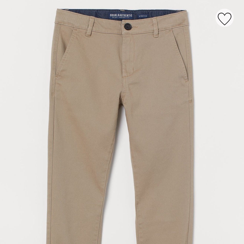 H&M slim fit chino’s in stretch cotton twill.  Size 14 (11-12 years) Like new